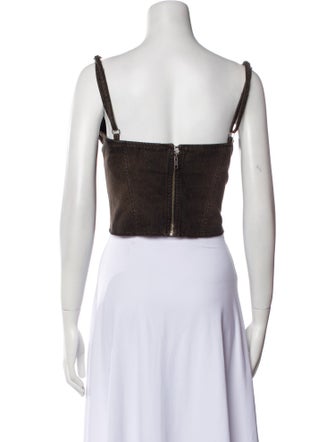 Miaou V-Neck Sleeveless Crop Top