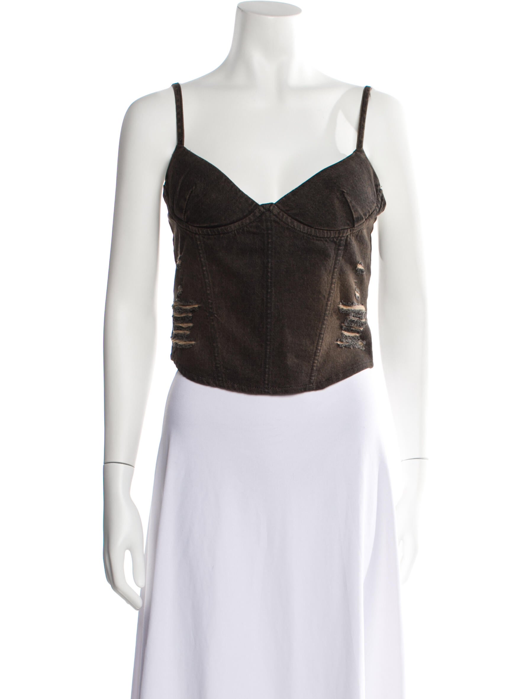 Miaou V-Neck Sleeveless Crop Top