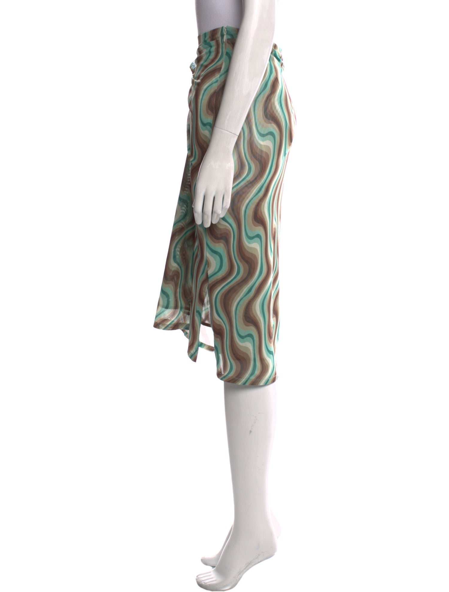 Miaou Striped Knee-Length Skirt