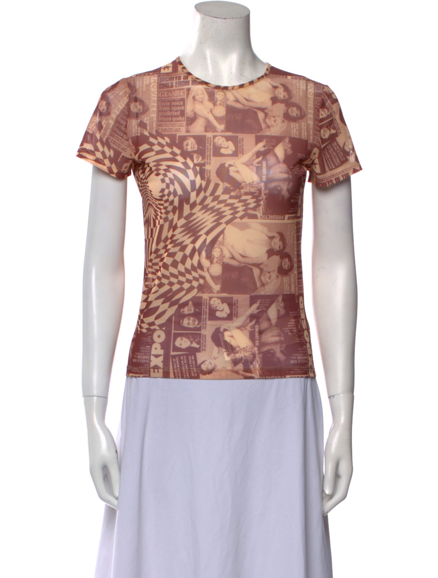 Miaou Printed Crew Neck T-Shirt