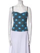 Miaou Nylon Polka Dot Print Crop Top