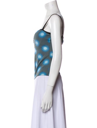 Miaou Nylon Polka Dot Print Crop Top