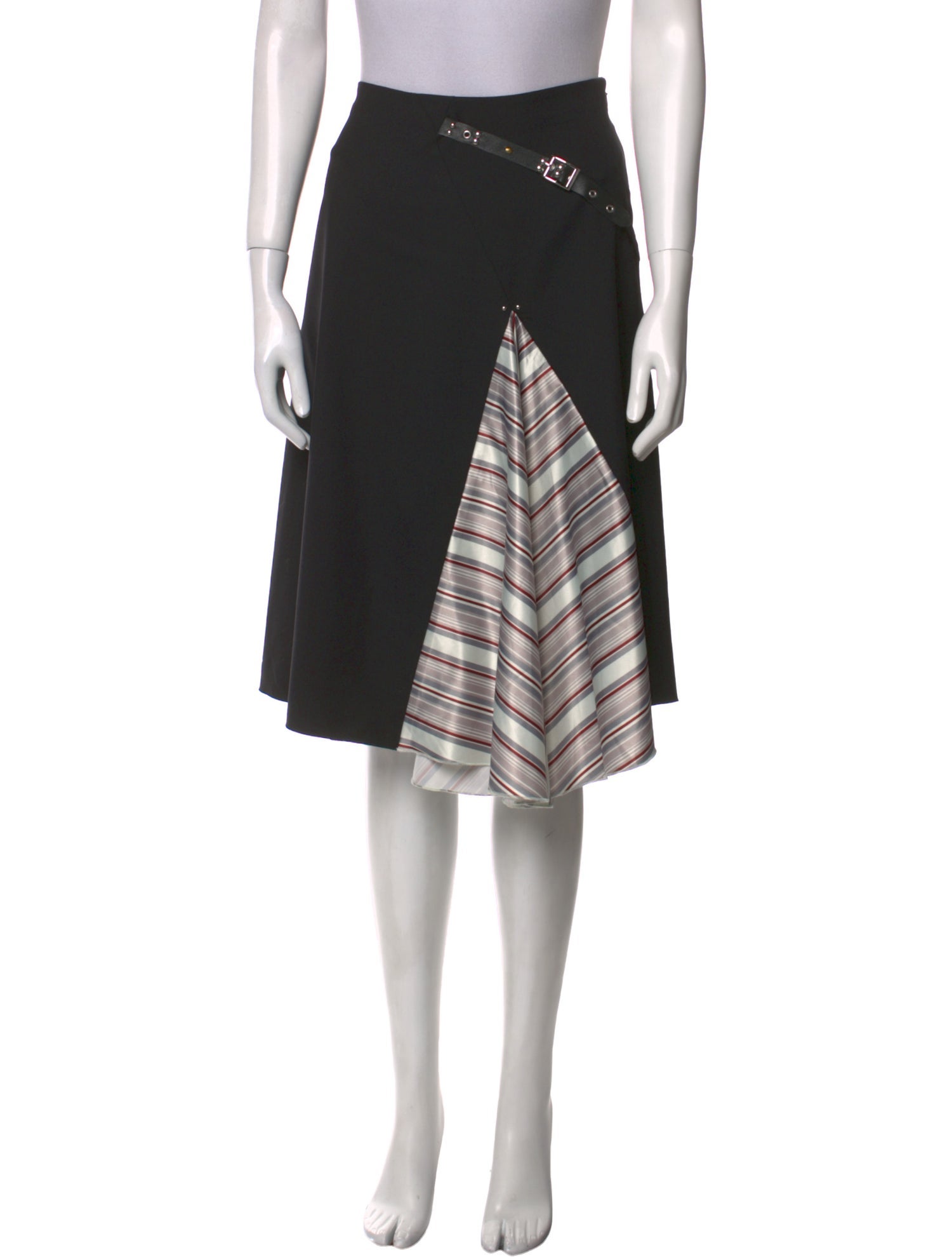 Miaou Striped Knee-Length Skirt
