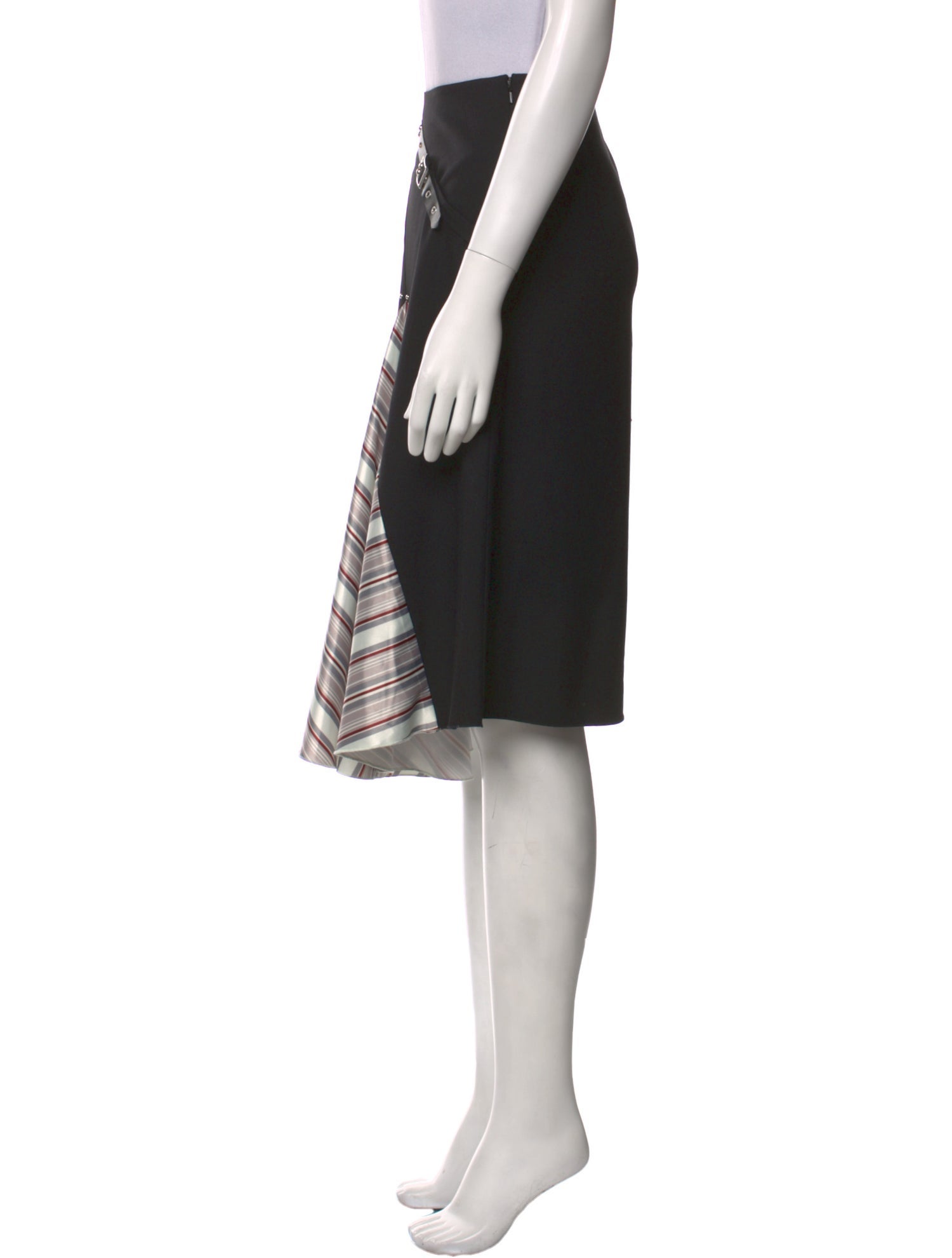 Miaou Striped Knee-Length Skirt