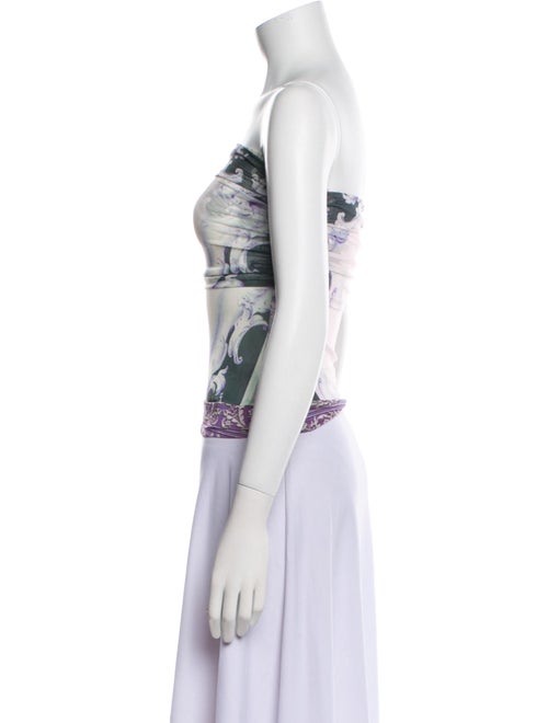 Miaou Printed Strapless Crop Top