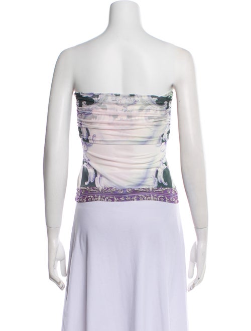 Miaou Printed Strapless Crop Top