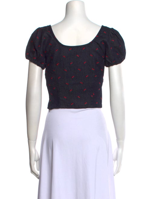 Miaou Floral Print Square Neckline Crop Top