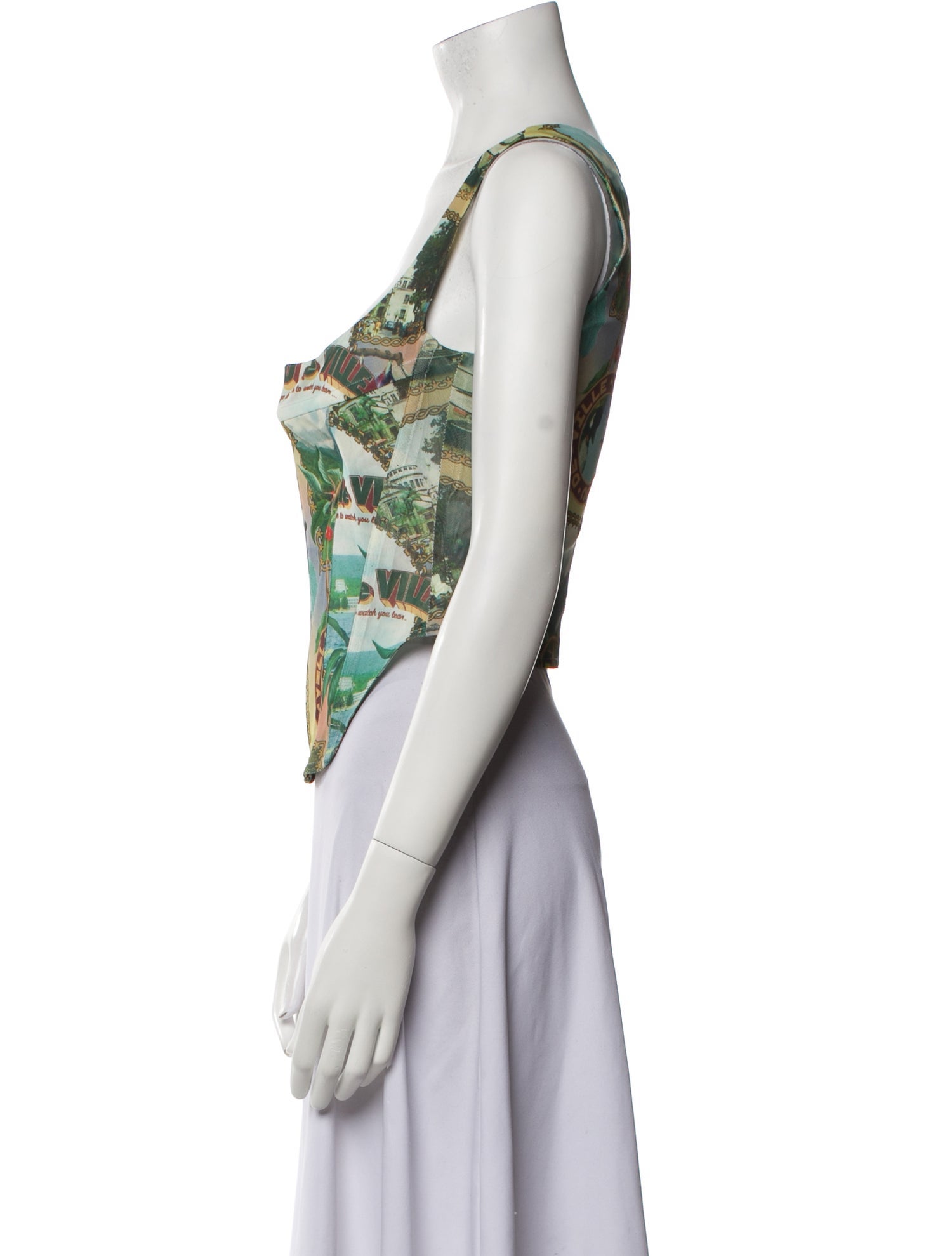 Miaou Printed Scoop Neck Top