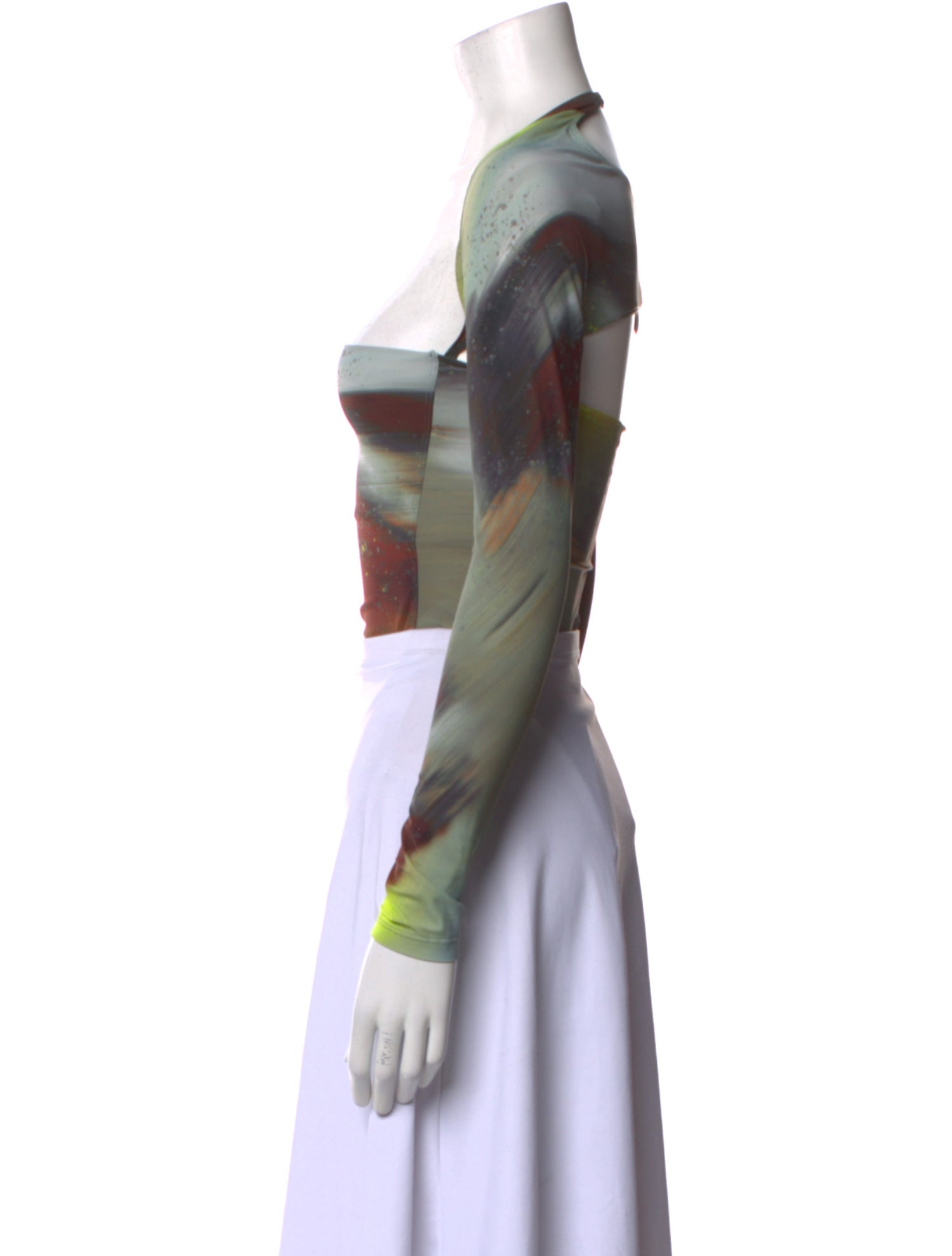 Miaou Nylon Tie-Dye Print Crop Top w/ Tags