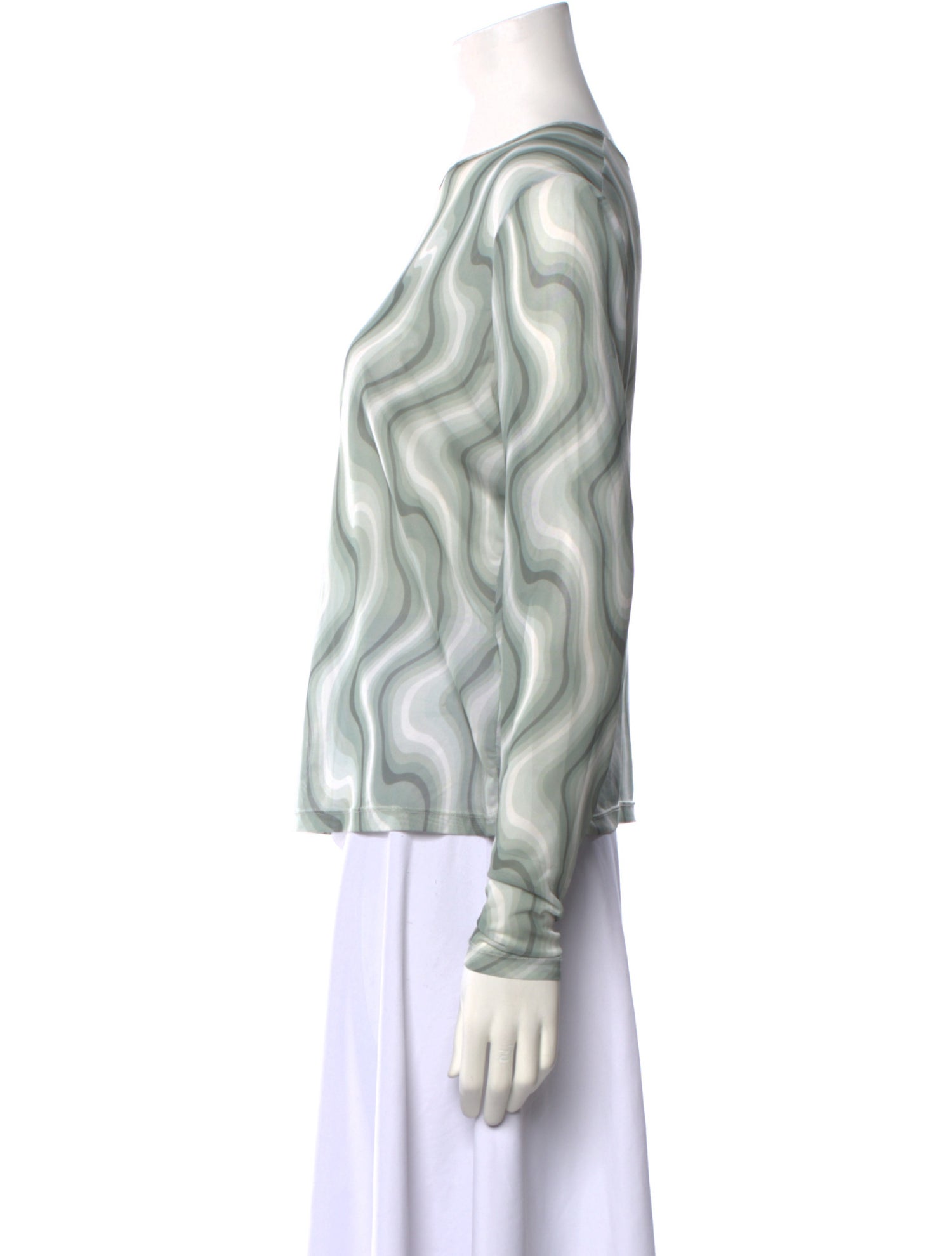 Miaou Printed Bateau Neckline Blouse