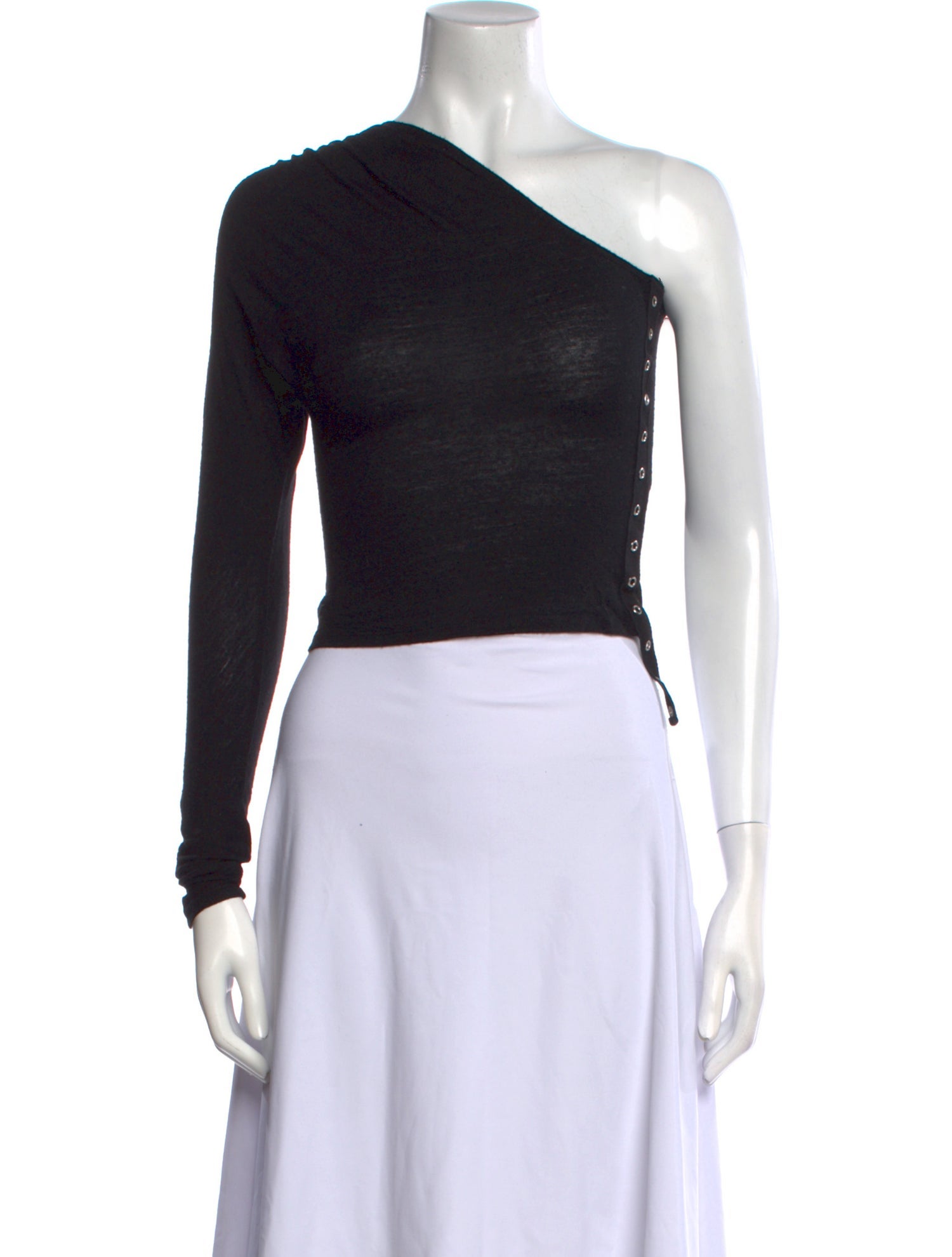 Miaou Wool One-Shoulder Crop Top