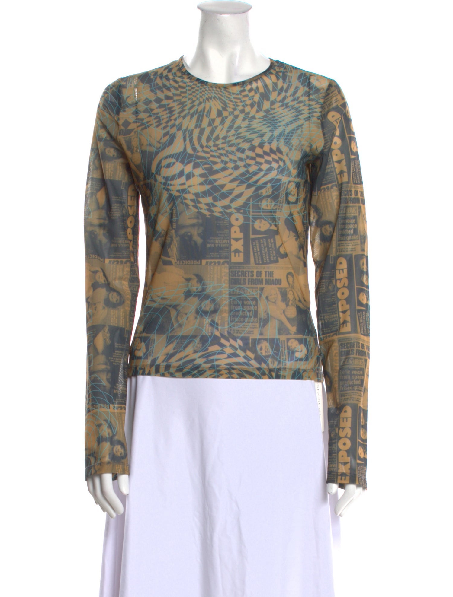 Miaou Printed Crew Neck Top