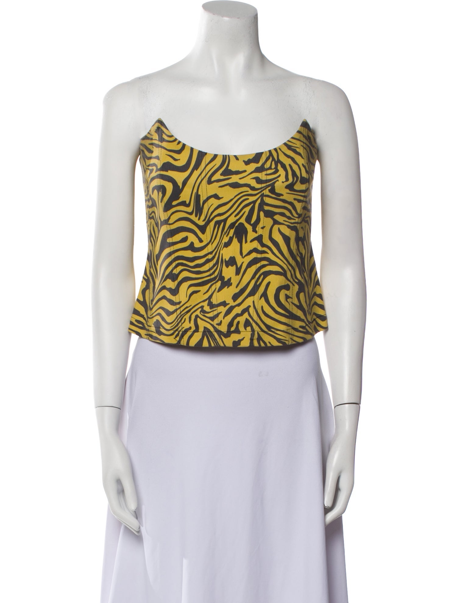 Miaou Animal Print Strapless Crop Top
