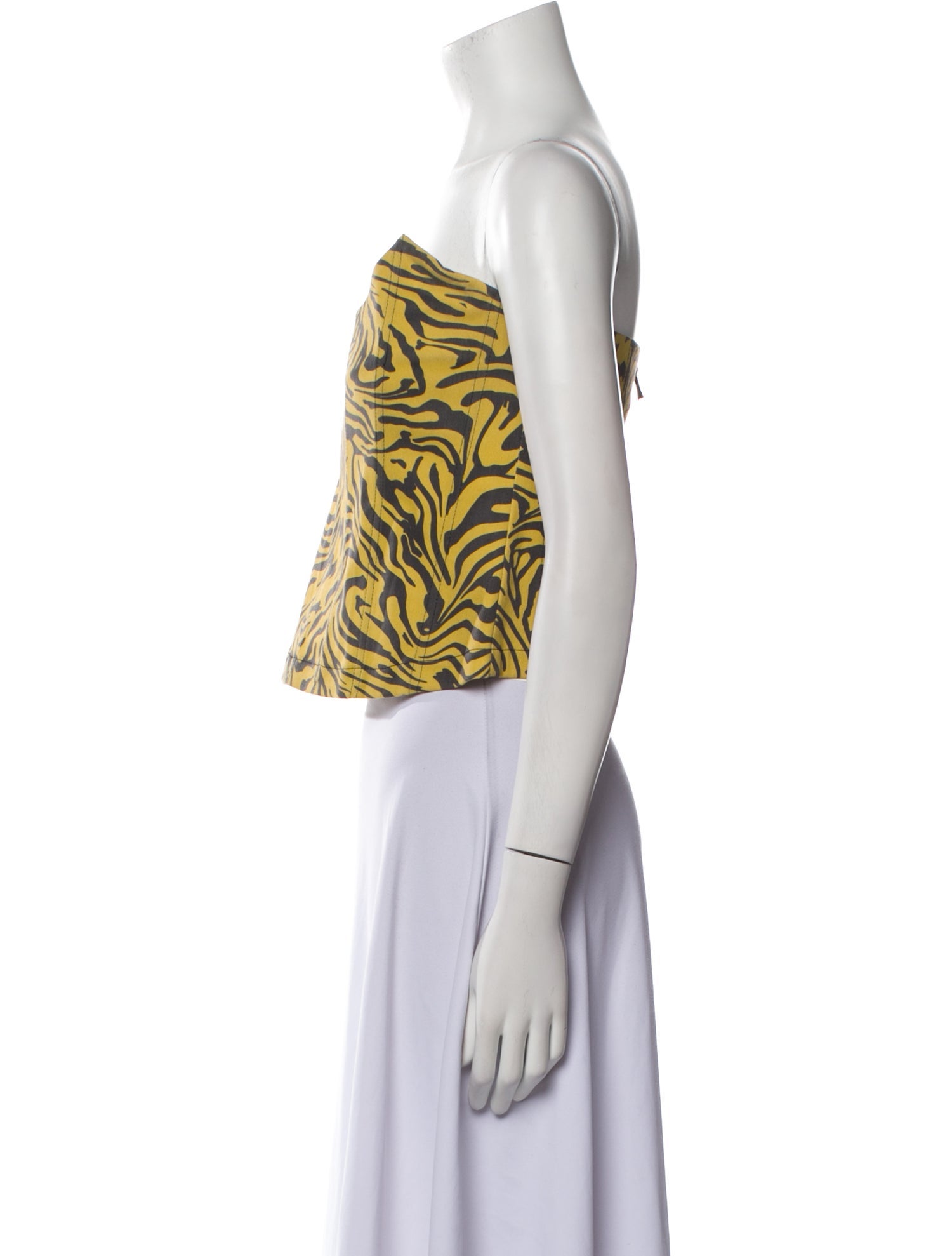 Miaou Animal Print Strapless Crop Top