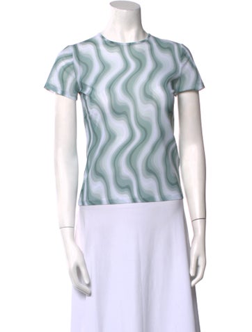 Miaou Tops Striped Crew Neck T-Shirt S