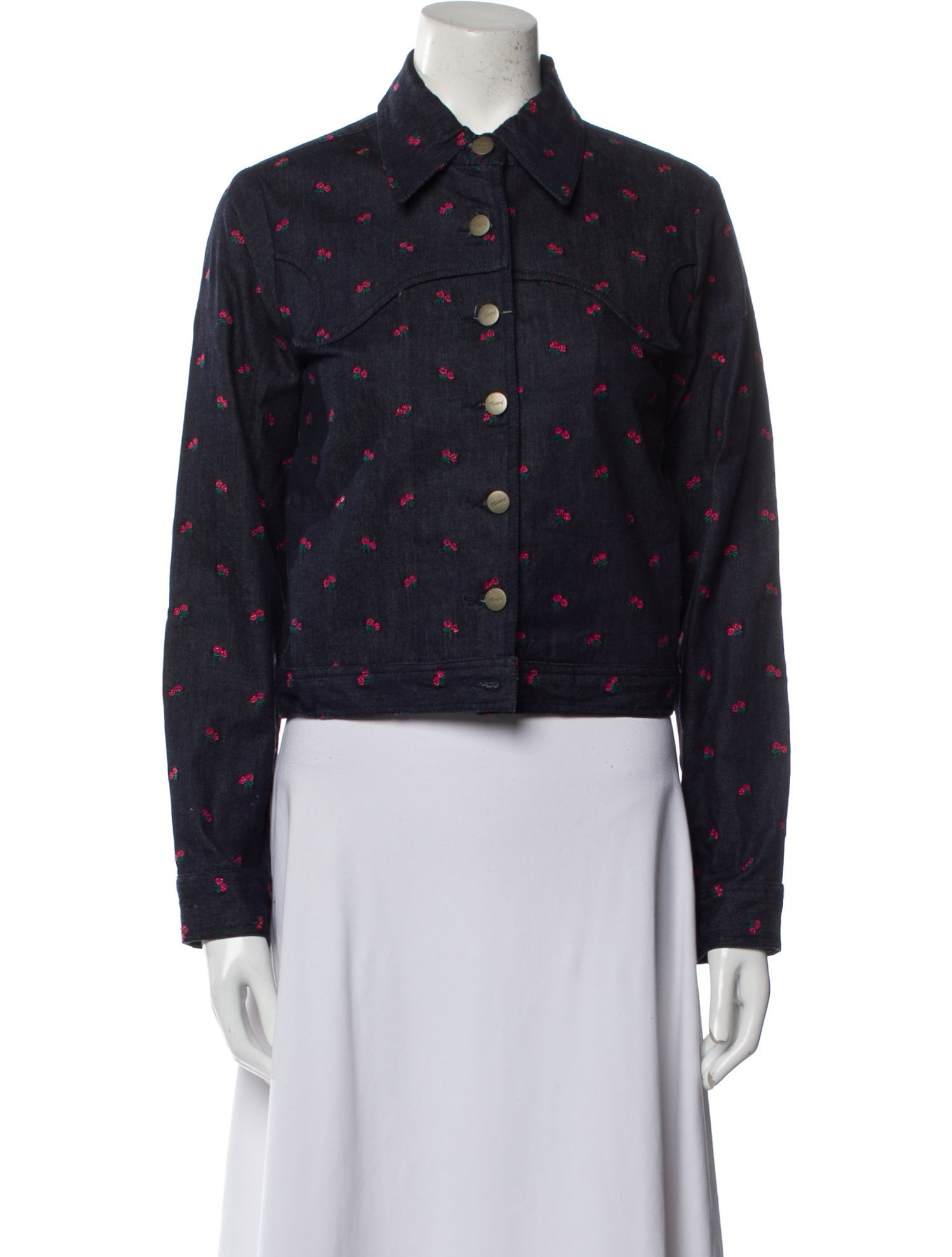 Miaou Floral Print Denim Jacket