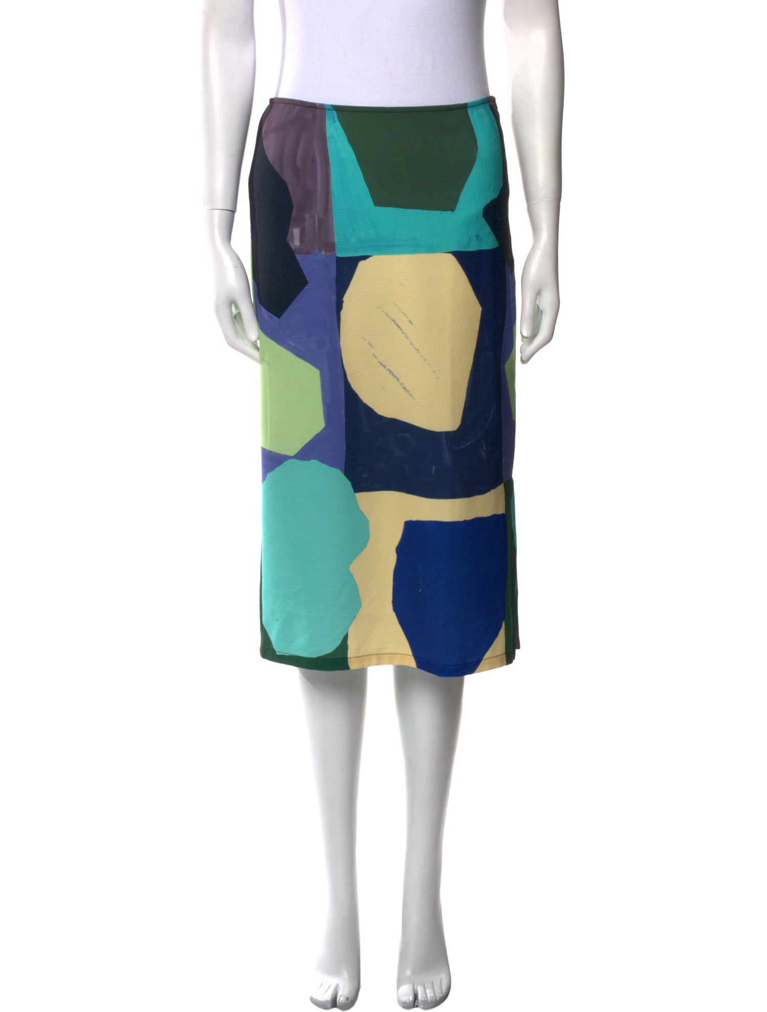 Miaou Colorblock Pattern Knee-Length Skirt