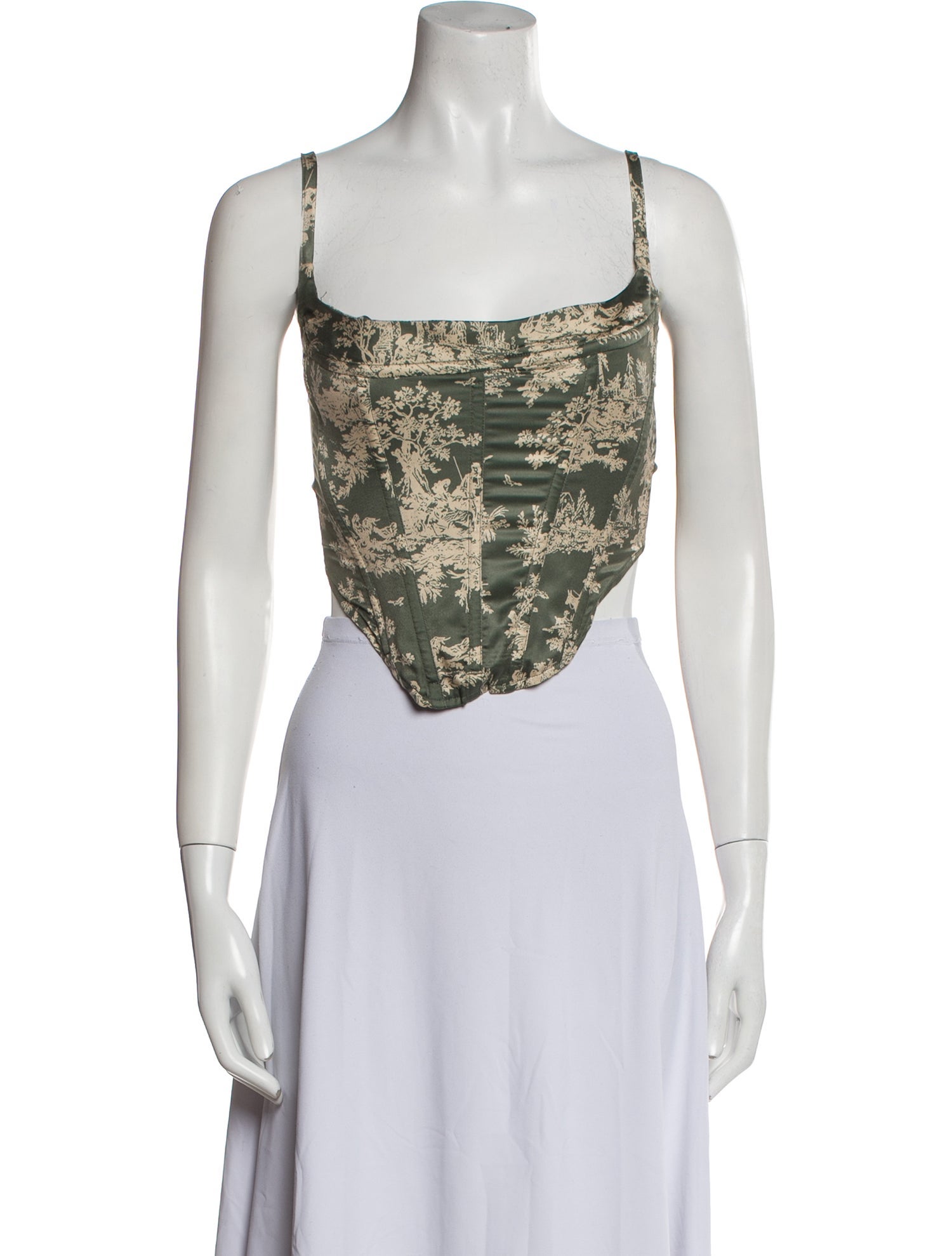 Miaou Printed Square Neckline Crop Top