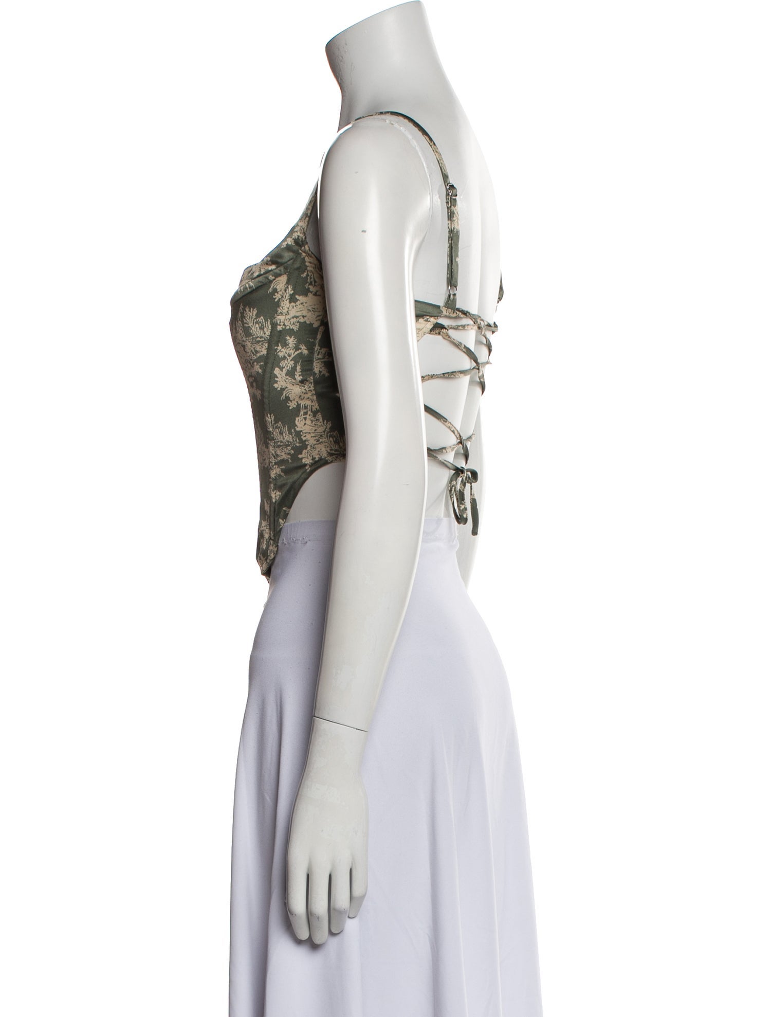 Miaou Printed Square Neckline Crop Top