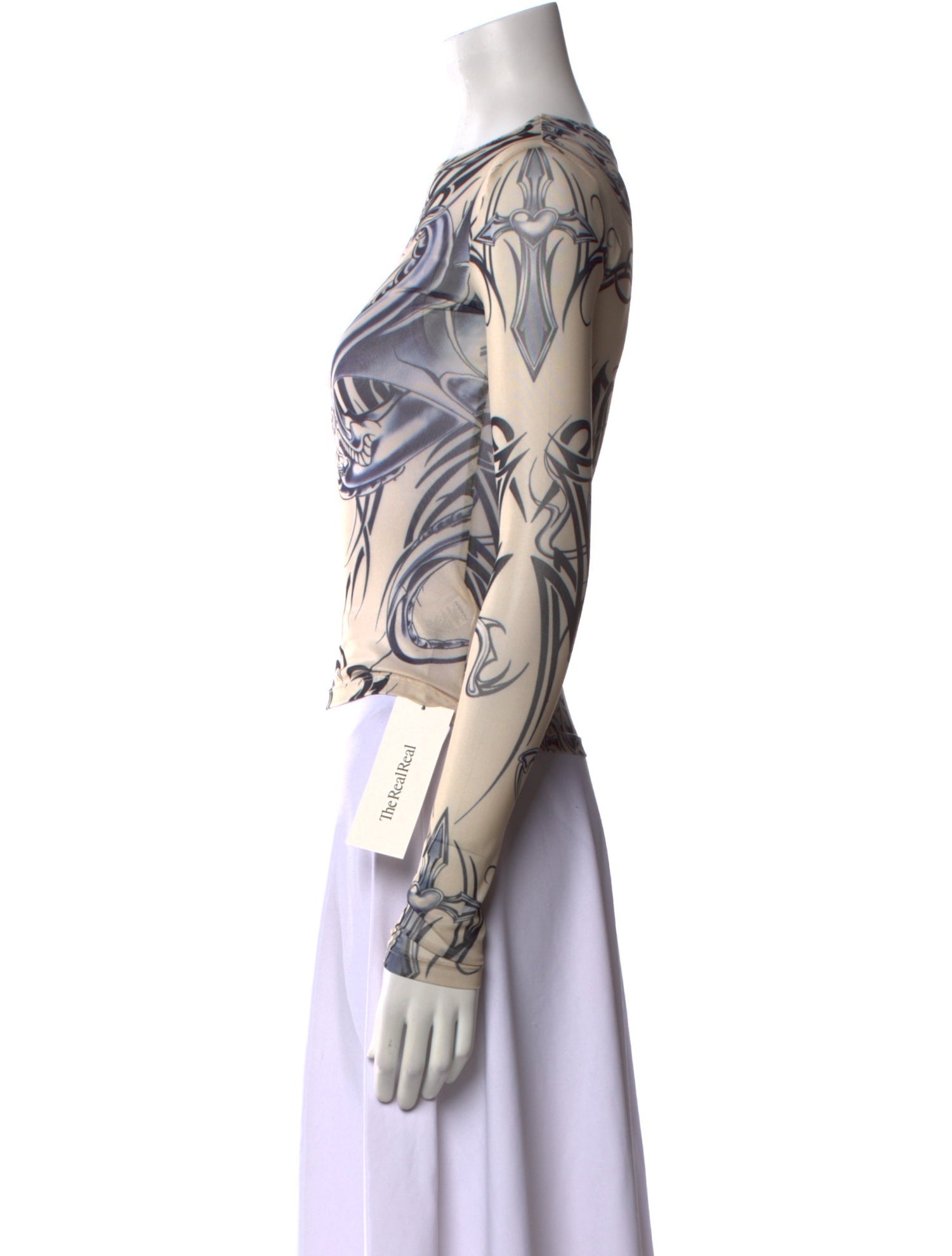 Miaou Printed Bateau Neckline Top