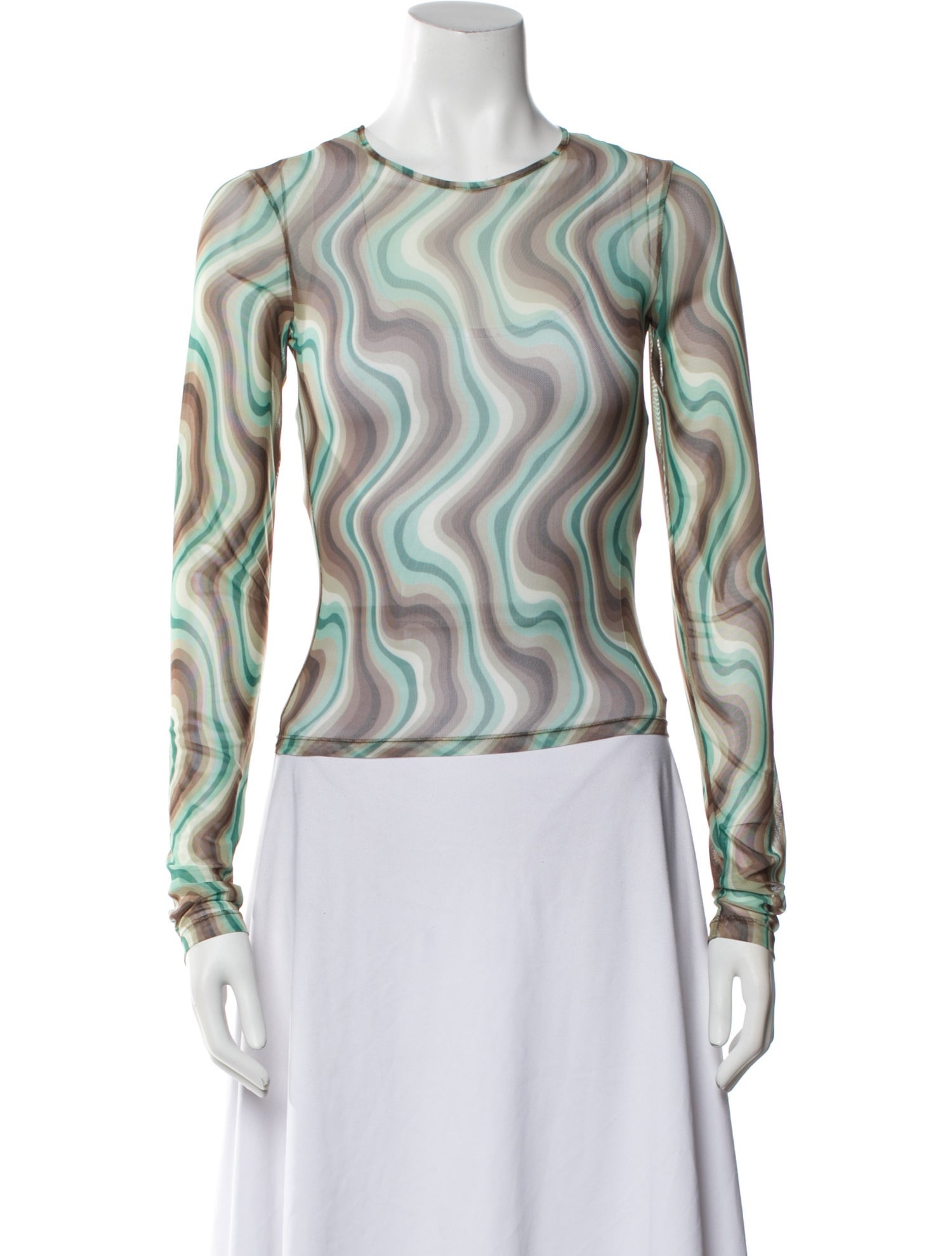 Miaou Printed Bateau Neckline Top