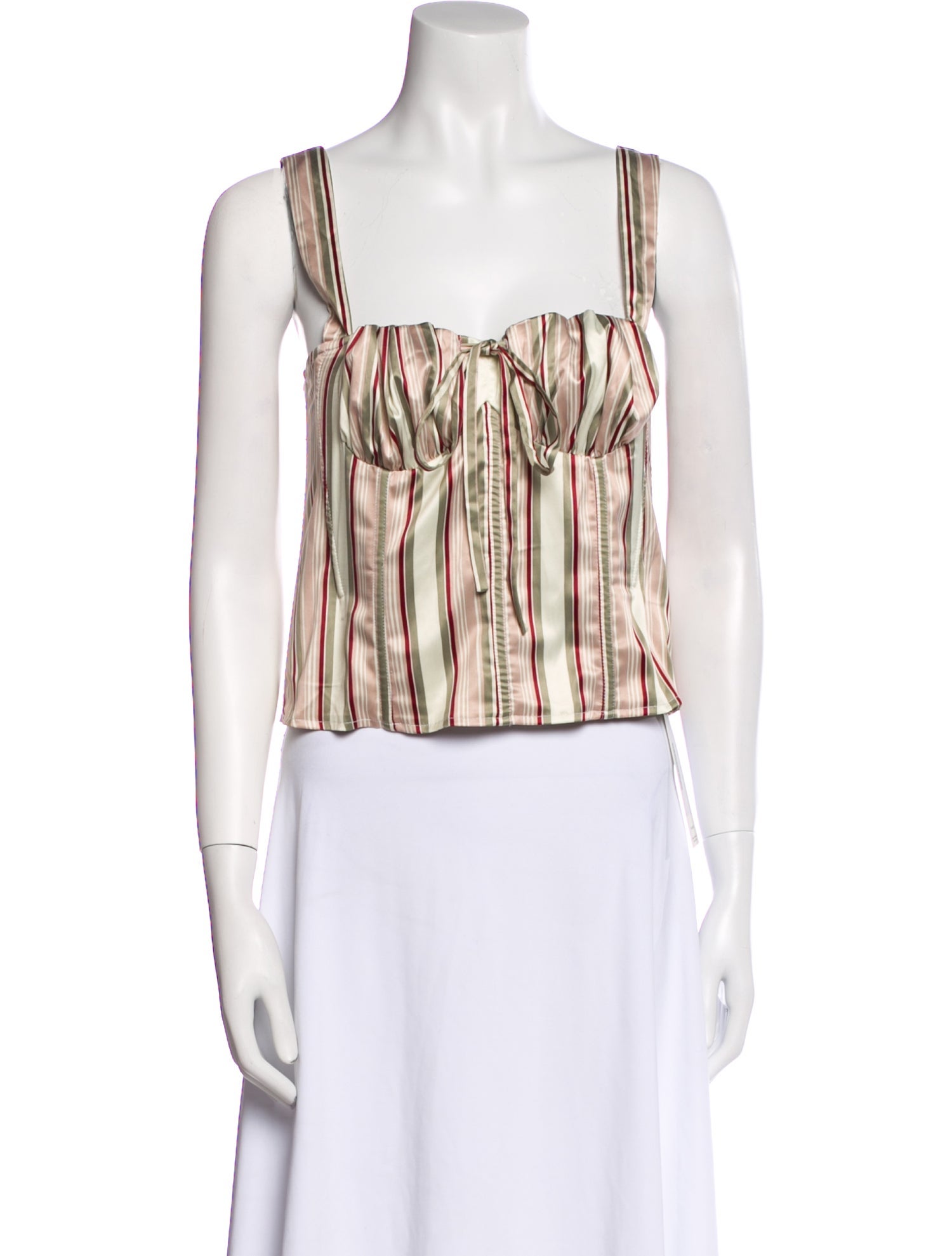 Miaou Striped Square Neckline Crop Top w/ Tags