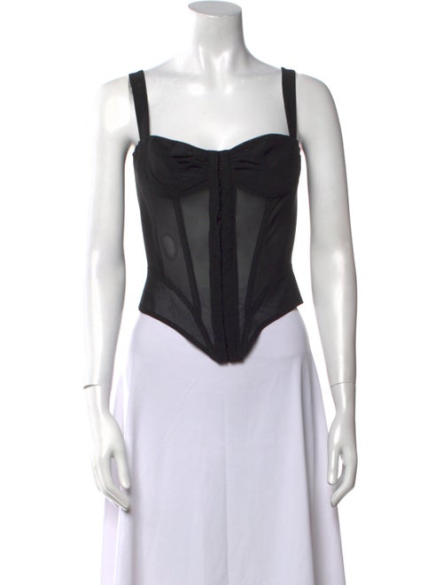 Miaou Square Neckline Sleeveless Crop Top