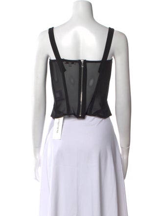 Miaou Square Neckline Sleeveless Crop Top