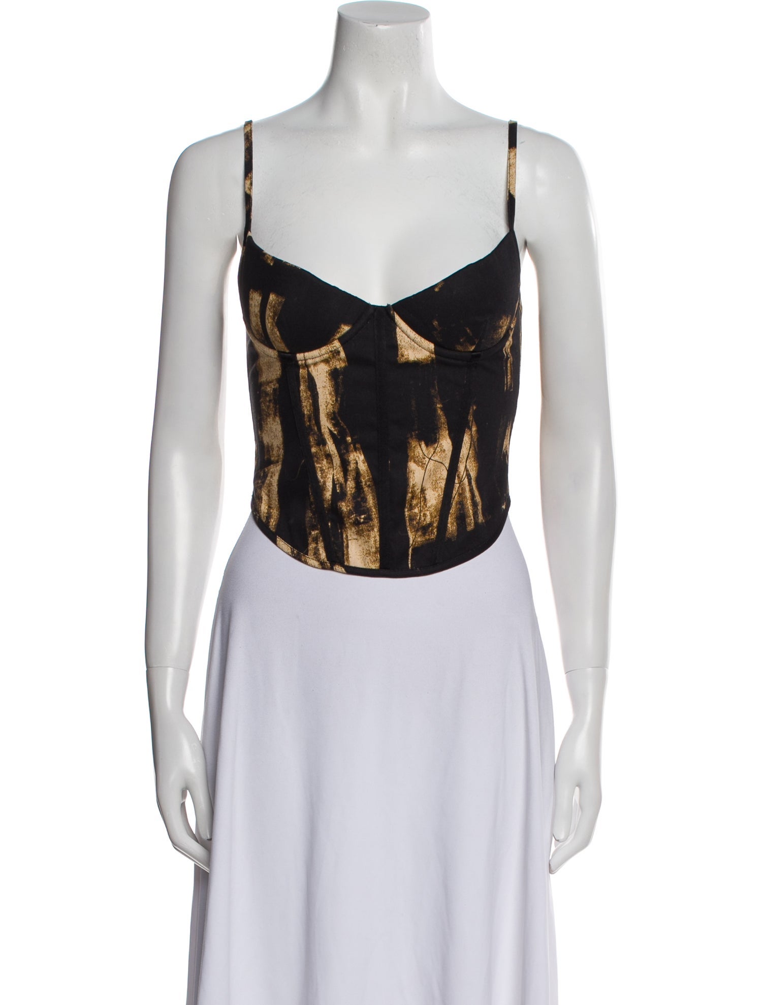 Miaou Printed V-Neck Crop Top w/ Tags