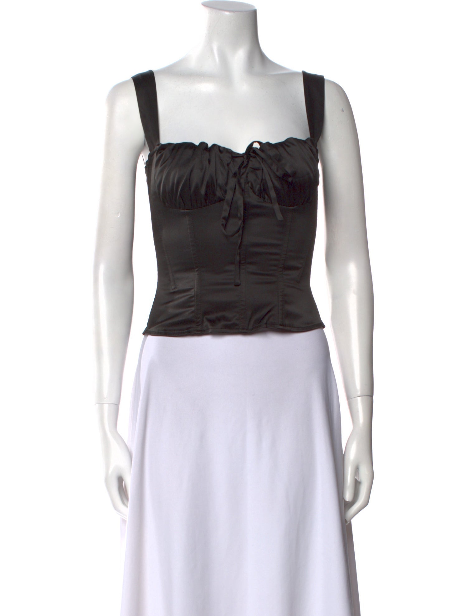 Miaou Square Neckline Sleeveless Crop Top