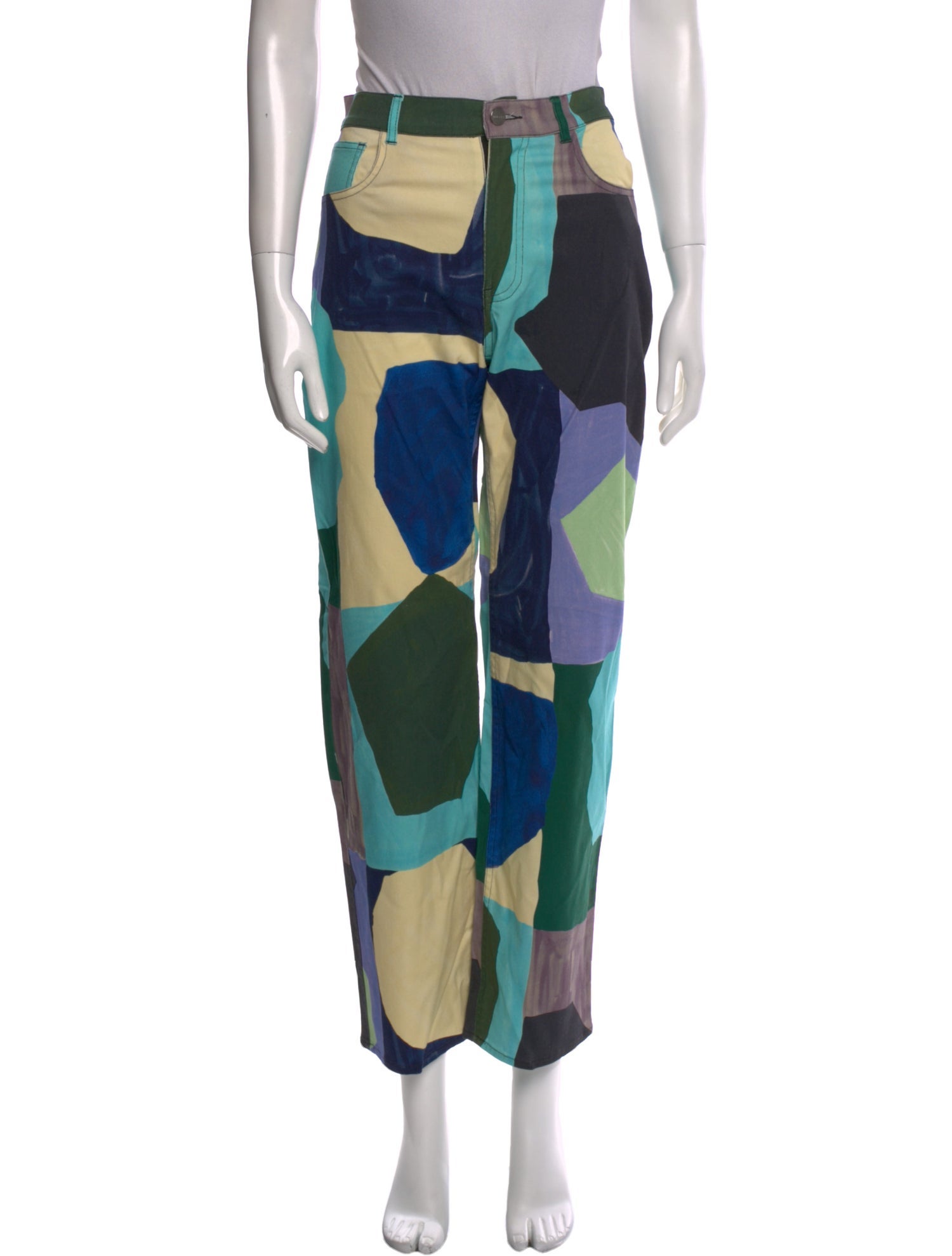 Miaou Colorblock Pattern Straight Leg Pants