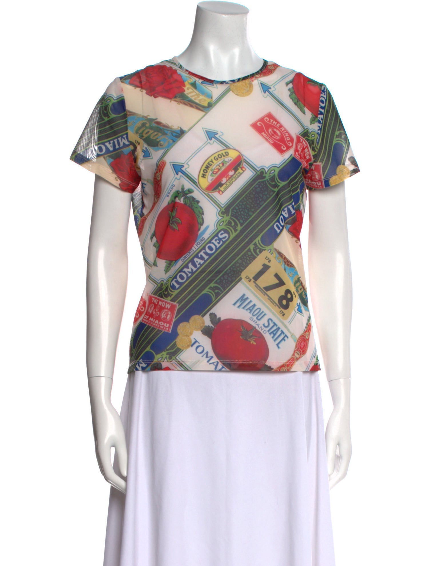 Miaou Printed Crew Neck T-Shirt