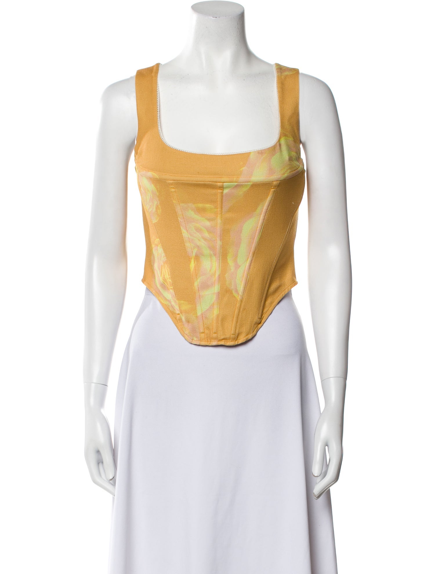 Miaou Square Neckline Sleeveless Crop Top