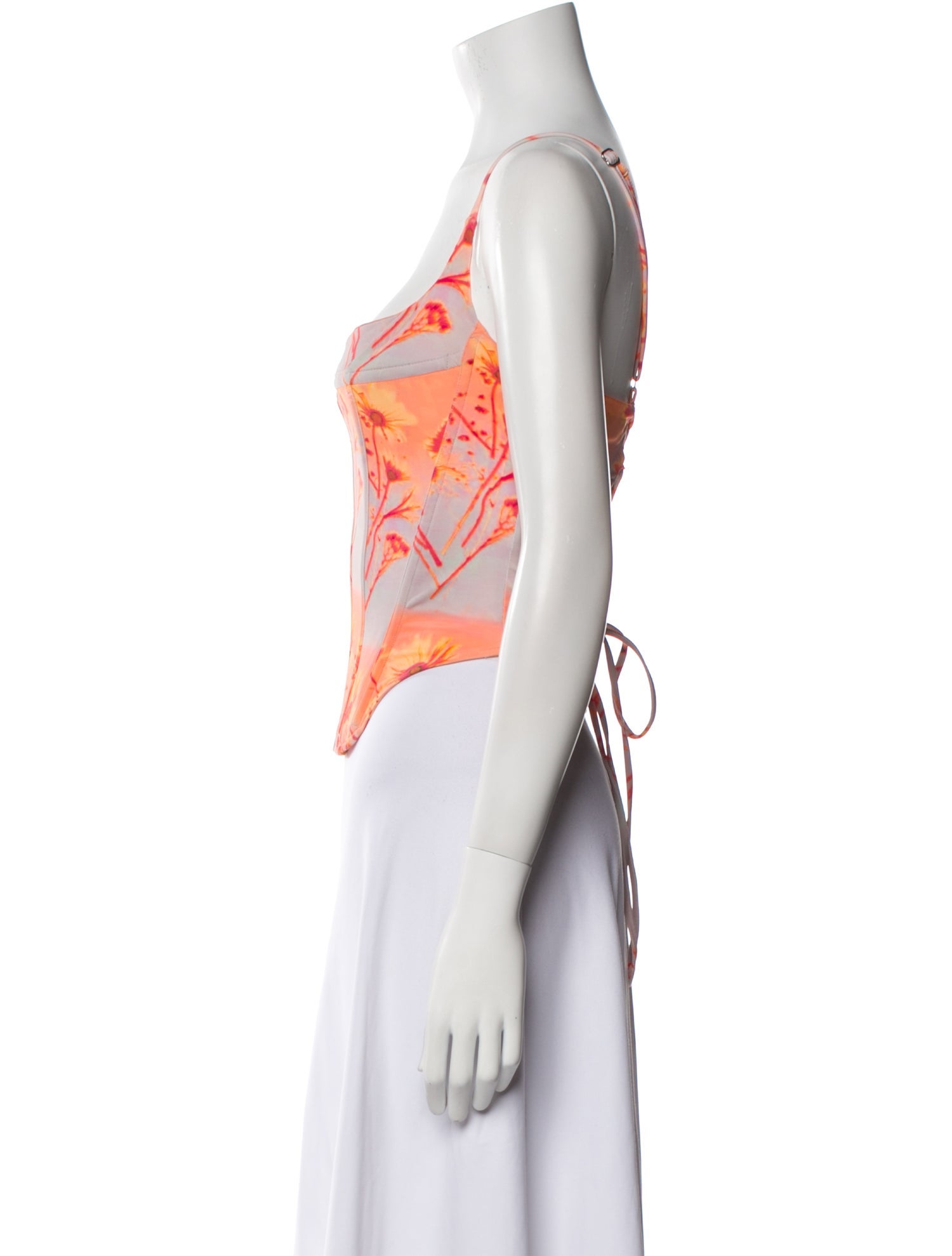 Miaou Printed Square Neckline Crop Top