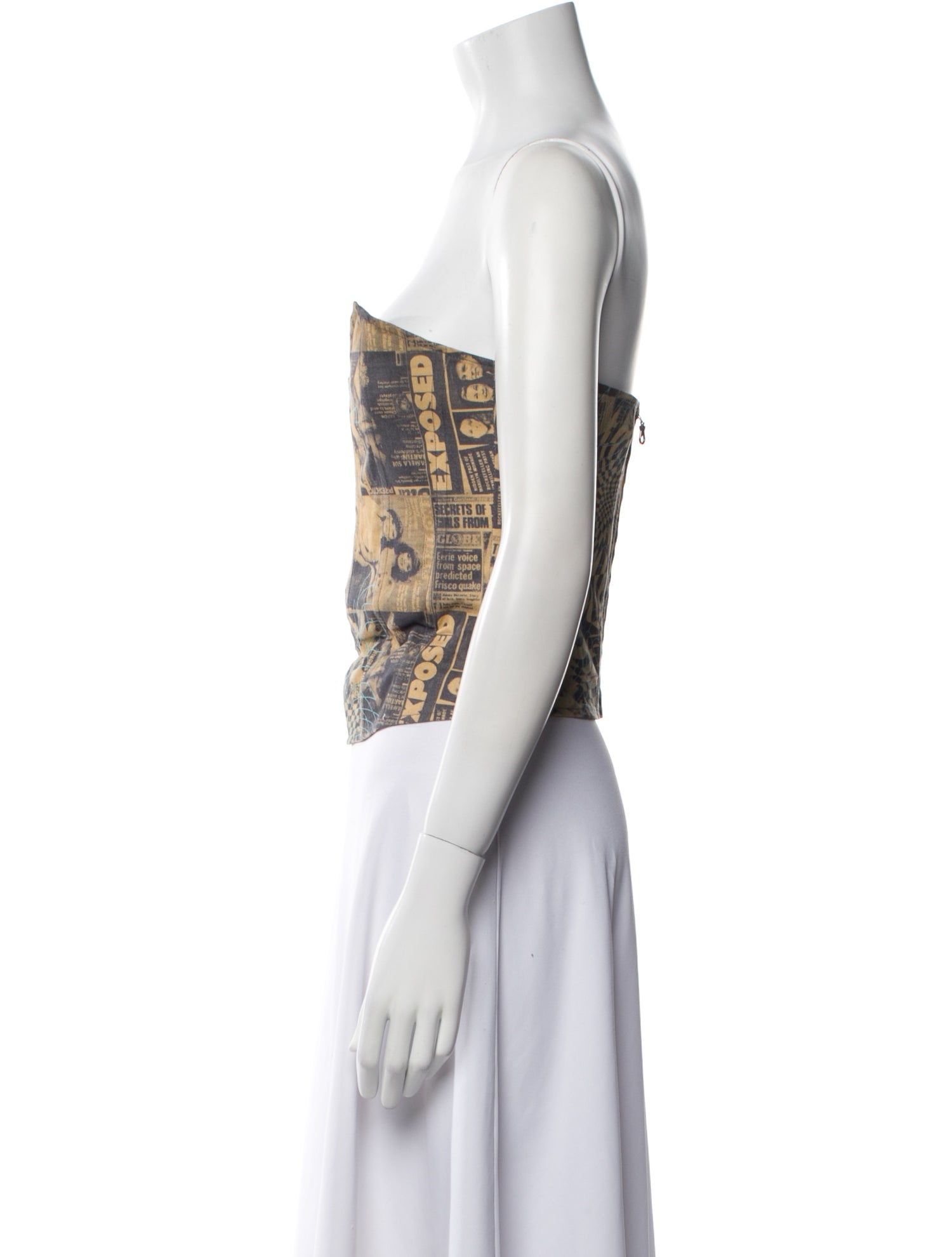 Miaou Printed Strapless Crop Top