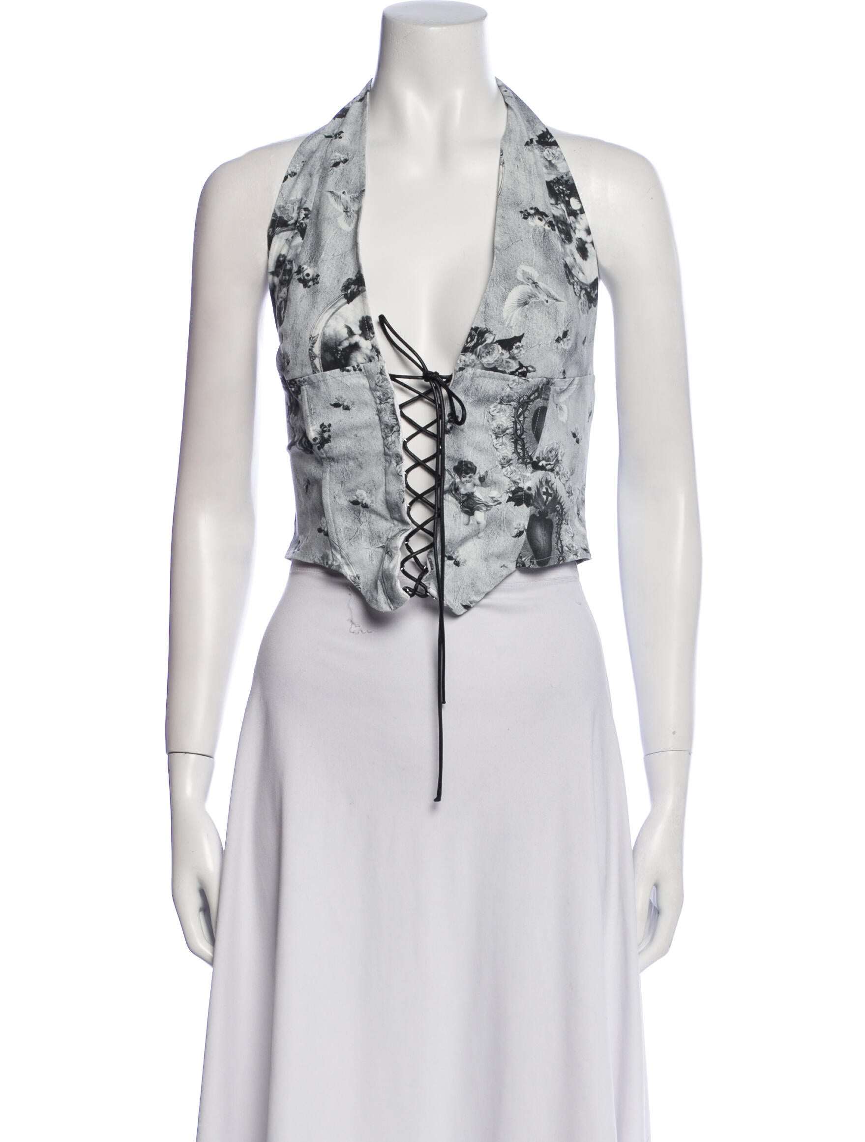 Miaou Halterneck Sleeveless Crop Top