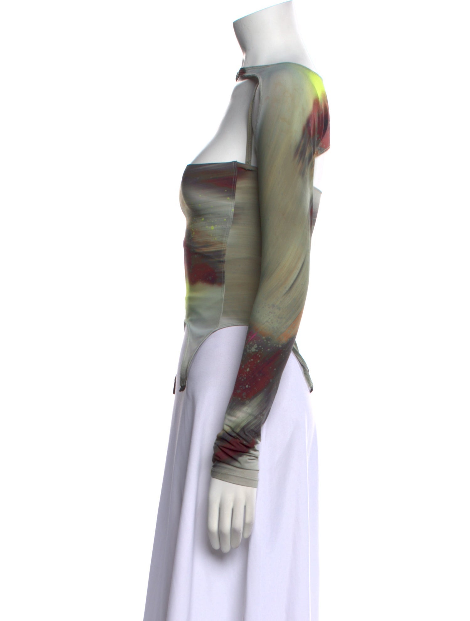 Miaou Printed Bateau Neckline Bodysuit