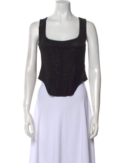 Miaou Square Neckline Sleeveless Crop Top