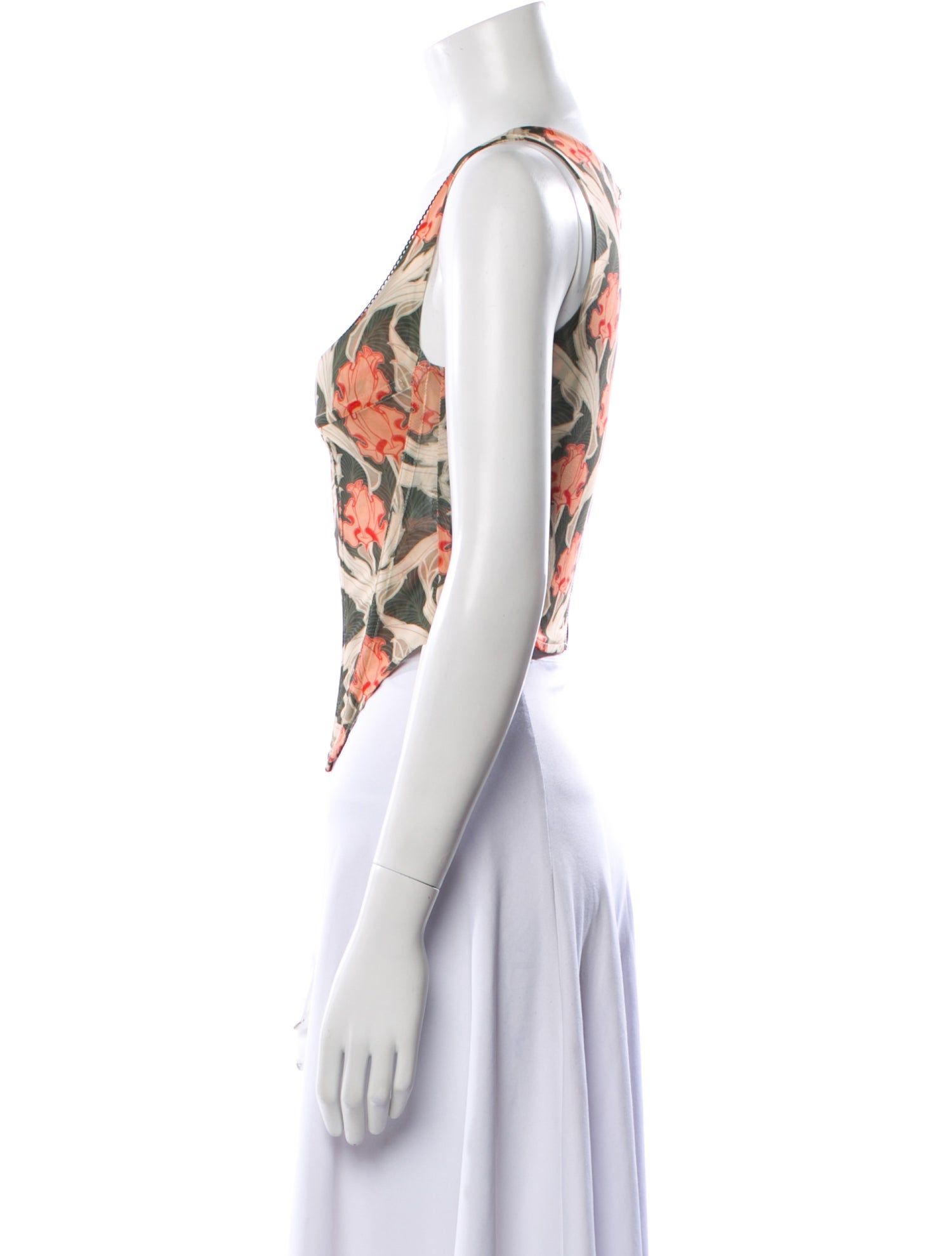 Miaou Floral Print Square Neckline Top