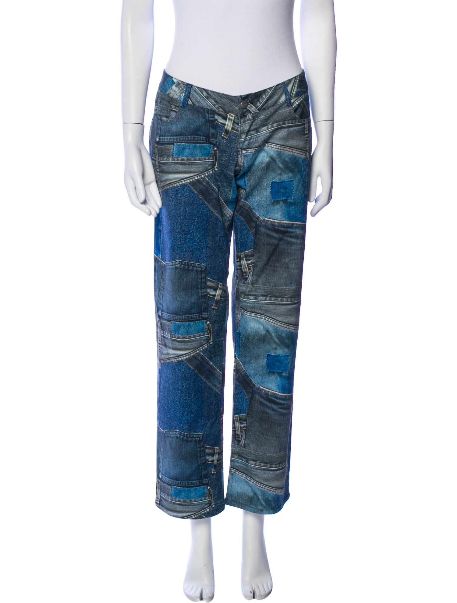 Miaou Colorblock Pattern Straight Leg Pants