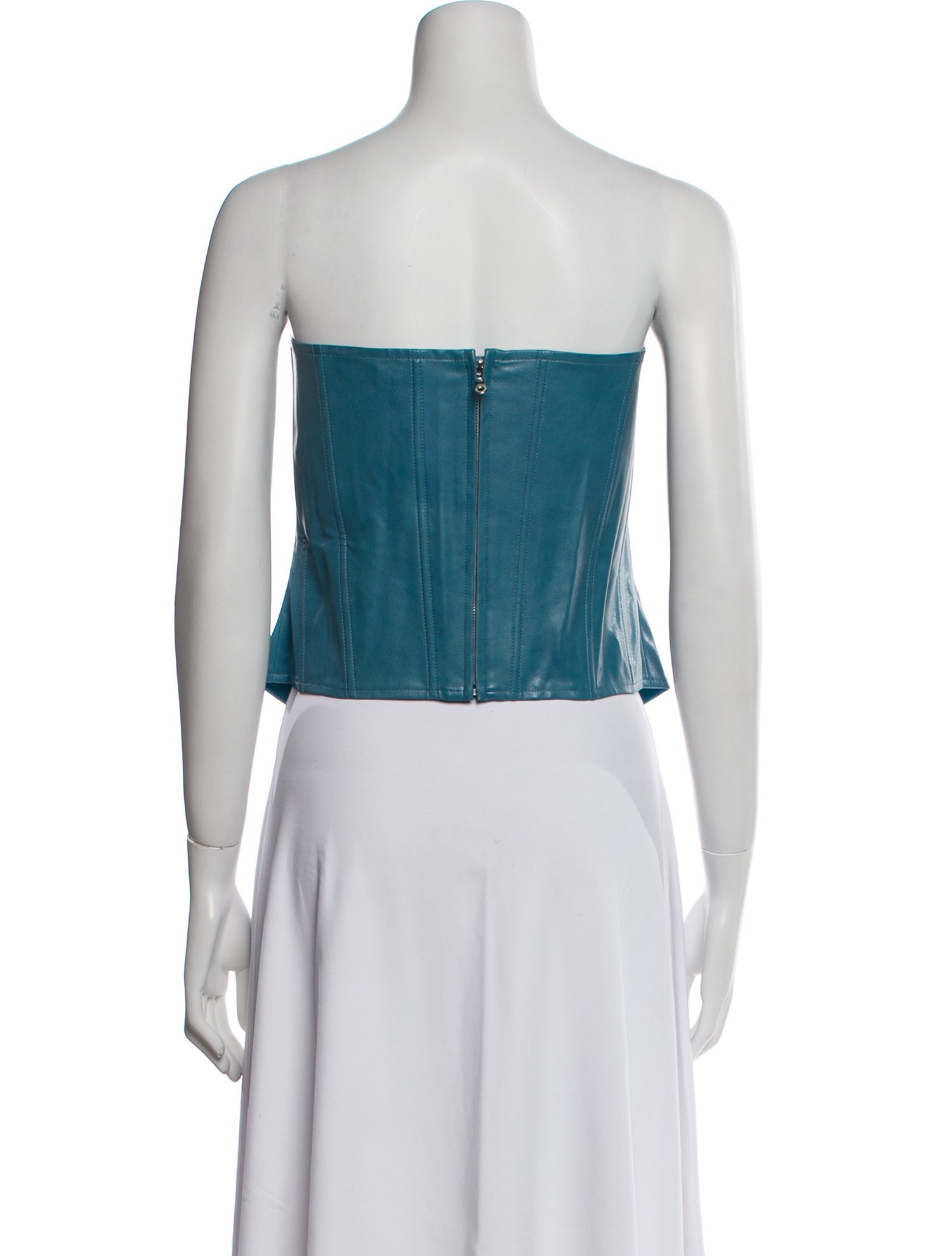 Miaou Faux Leather Strapless Crop Top