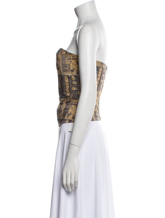 Miaou Printed Strapless Crop Top