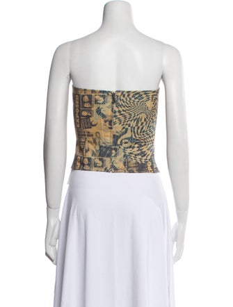 Miaou Printed Strapless Crop Top