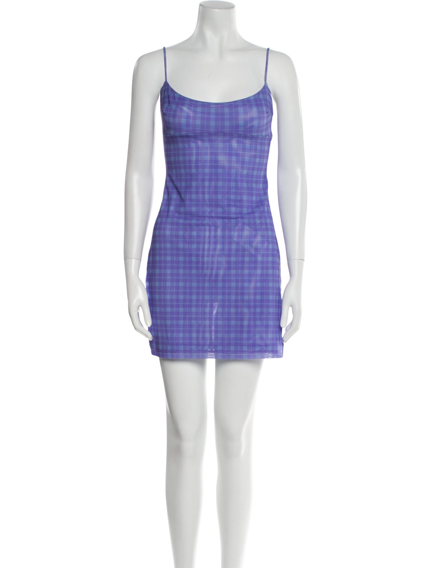 Miaou Plaid Print Mini Dress