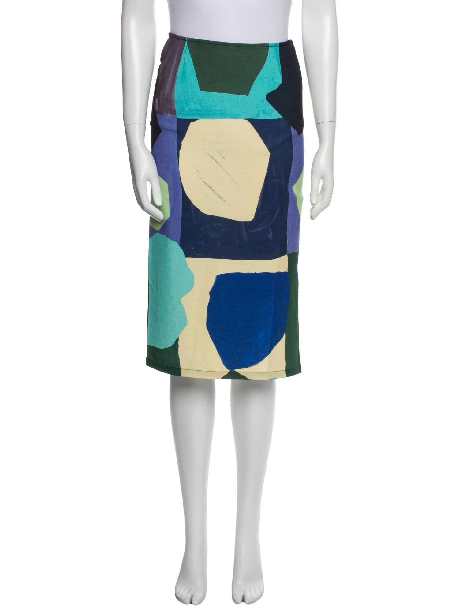 Miaou Colorblock Pattern Knee-Length Skirt w/ Tags