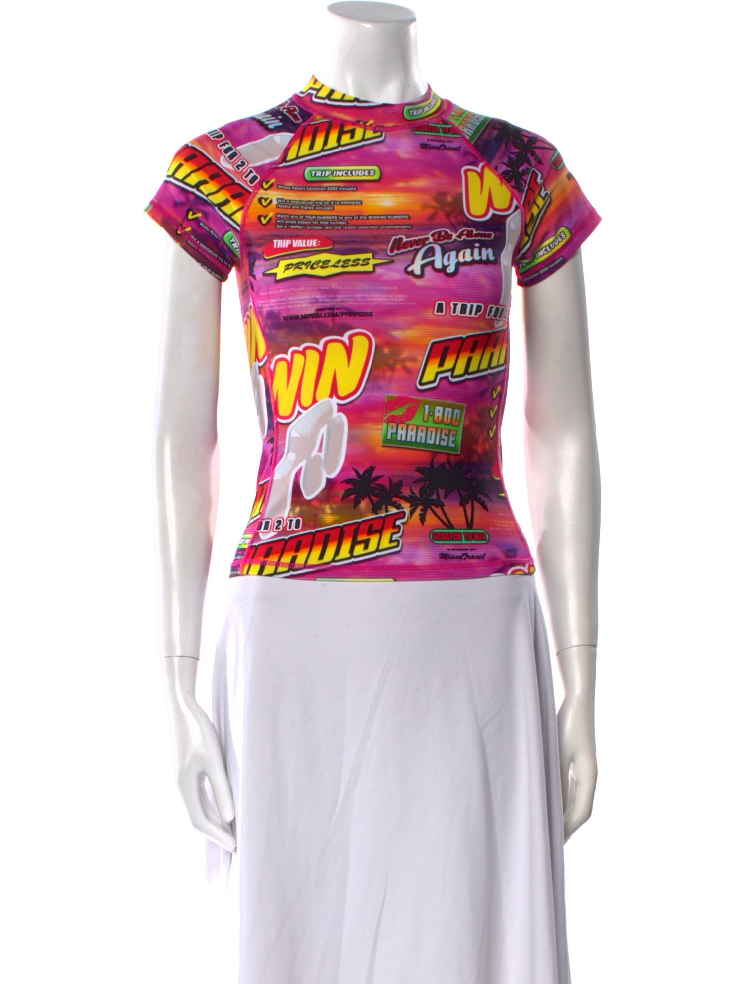 Miaou Nylon Graphic Print T-Shirt w/ Tags