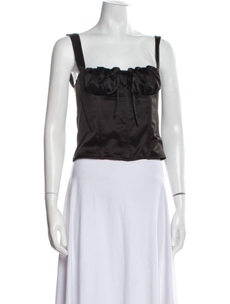 Miaou Square Neckline Sleeveless Crop Top