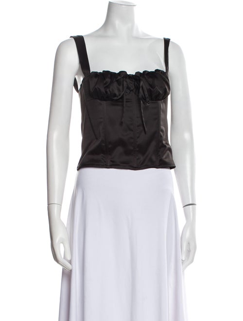 Miaou Square Neckline Sleeveless Crop Top