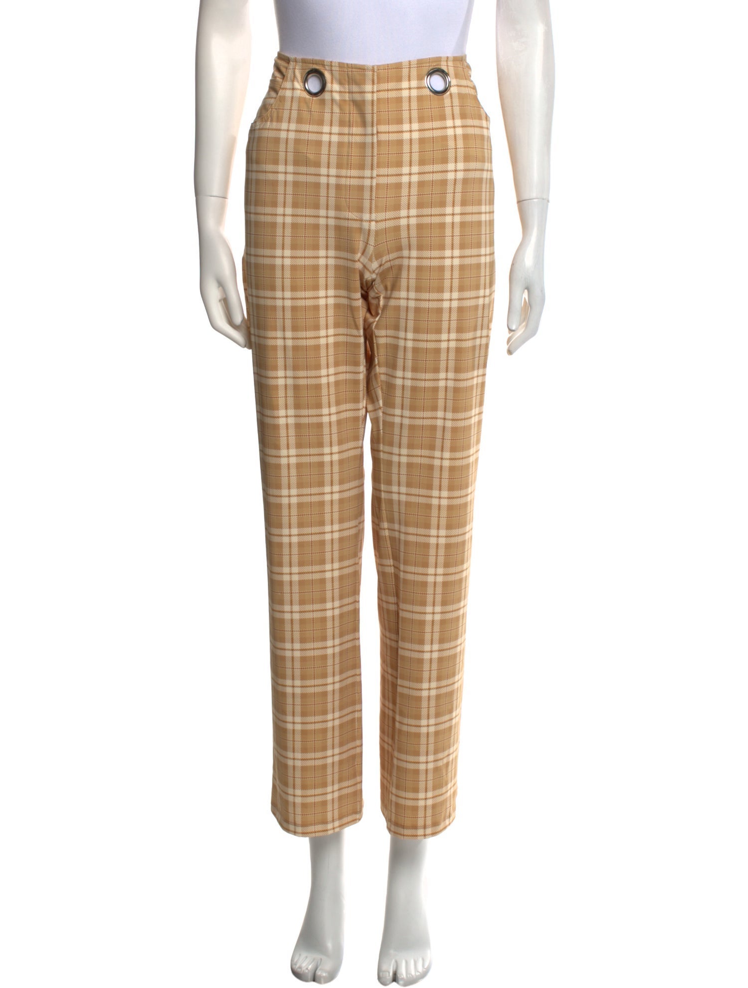 Miaou Plaid Print Wide Leg Pants