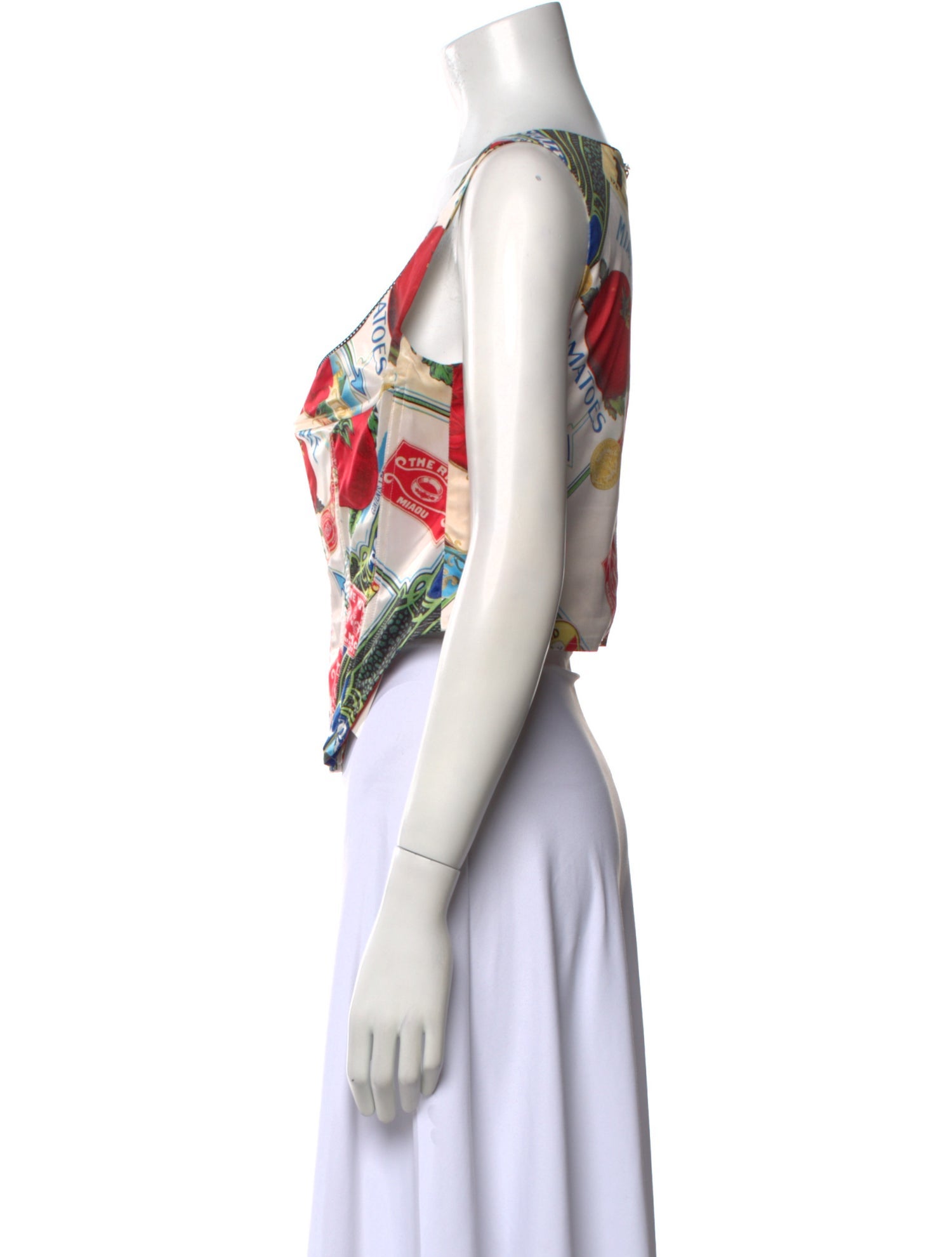 Miaou Printed Square Neckline Crop Top